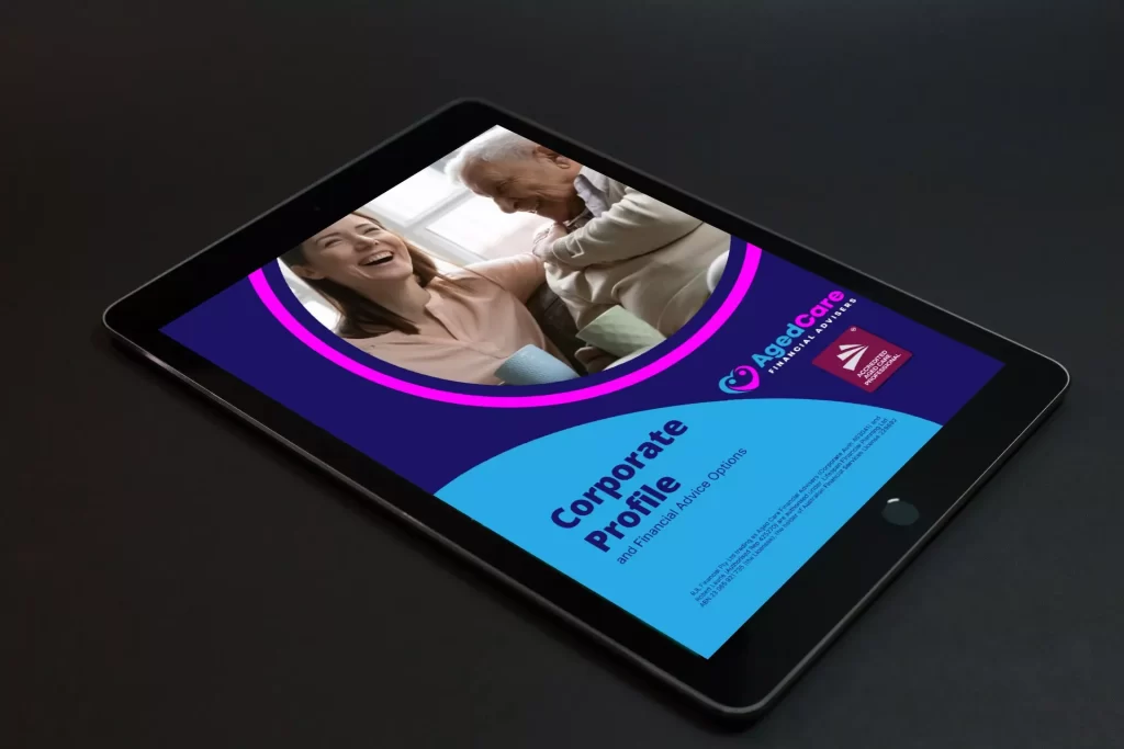 Aged Care Financial Advisers Corporate Profile in tablet