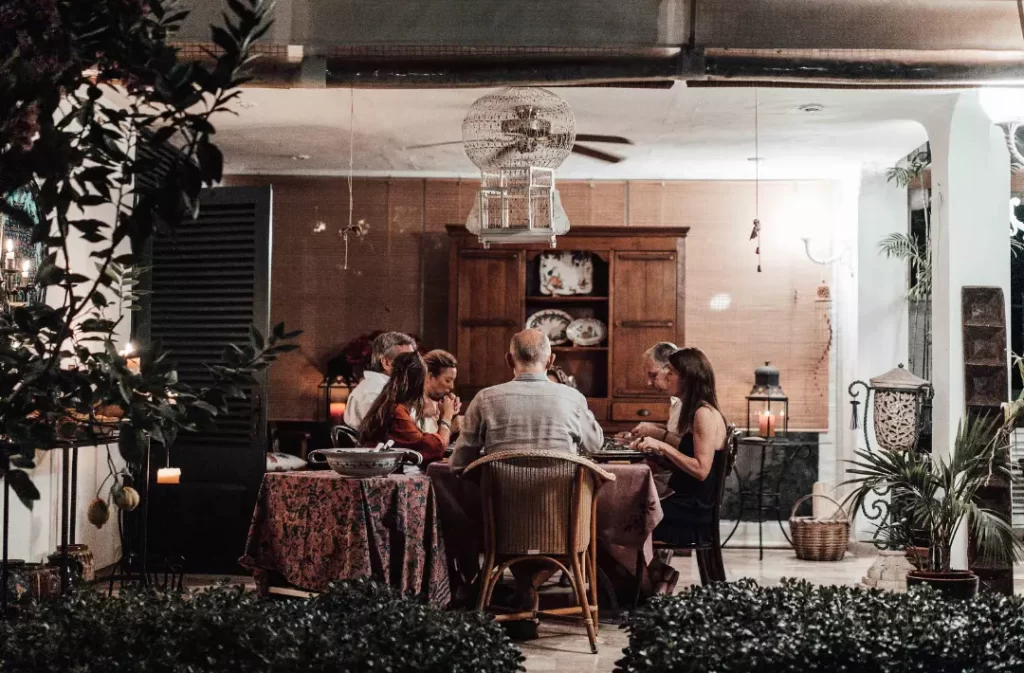 Family having dinner