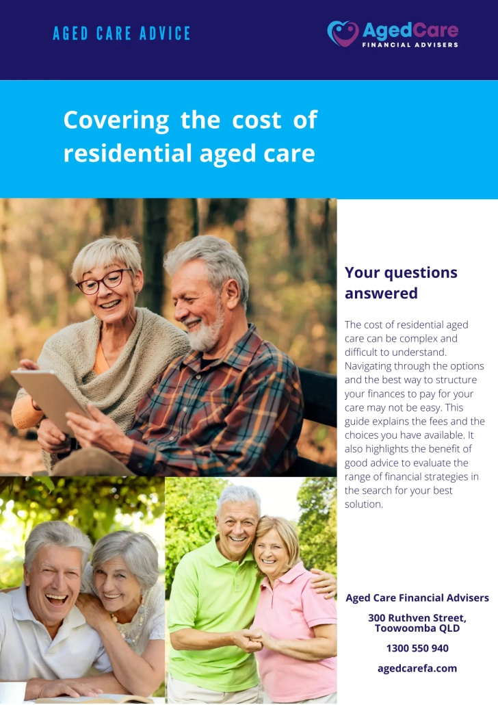 Covering the cost of residential aged care v20240110 Front Page